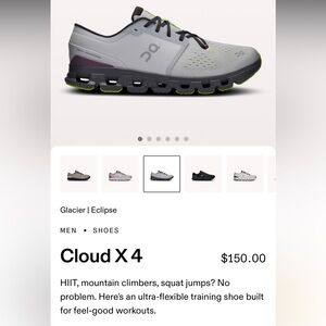 On Running Cloud X4 Men's Shoes - Gray